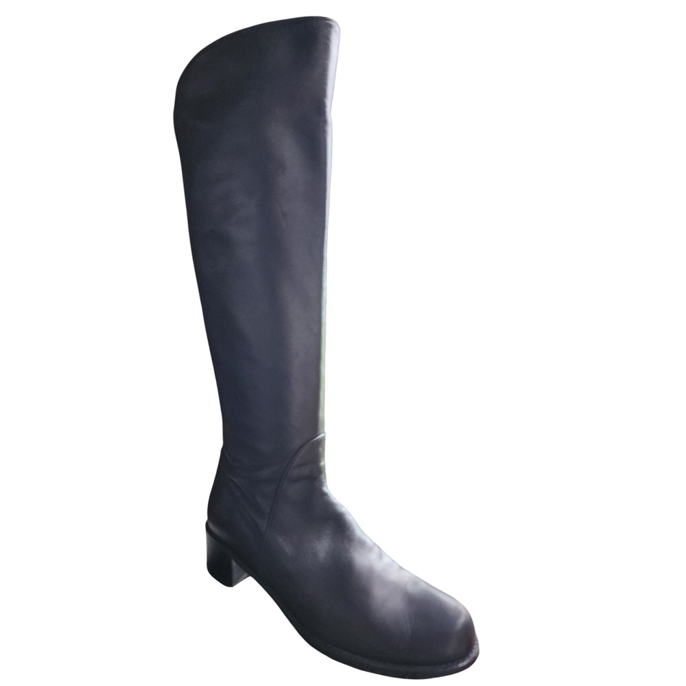 Stuart Weitzman Black Leather Knee High Tall Riding Boots 9.5 33548